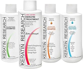 New Brazilian & Blowout Straightening Keratin Hair Treatment STRONG FORMULA Parabens-Free Long Lasting Organic Natural Results with Argan Oil Keratina Brasilera (4PC EXTRA STRENGTH)