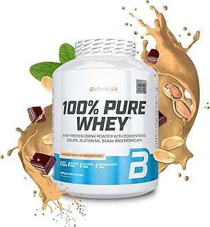 100% Pure Whey | Protein Powder with BCAA and Glutamine | Gluten-Free, Palm Oil Free | 21g Protein per Serving, 2.27 kg, Chocolate-Peanut Butter