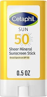 Cetaphil Sheer Mineral Sunscreen Stick for Face & Body, 0.5oz, 100% UVA/UVB M...