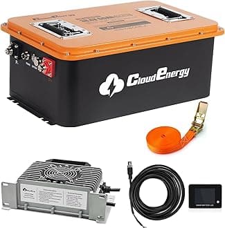 Cloudenergy 36V(38.4V) LiFePO4 Golf Cart Battery Built-in 200A Bluetooth BMS,with 20A Charger,Touch Monitor,6000+ Cycles,Perfect for Golf Carts,Trolling Motor(GFS36V-60Ah with Charger)