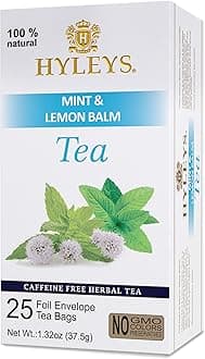 Hyleys Sleep Lemon Balm Herbal Tea - Relaxing Evening Blend, Caffeine-Free, 100% Natural, Non-GMO, Gluten-Free, Dairy-Free, Sugar-Free, Decaf - 25 Tea Bags