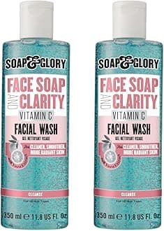Soap & Glory Gentle Exfoliating Face Wash & Vitamin C Cleanser - 3-in-1 Exfoliator, Makeup Remover & Hydrating Facial Cleanser for Clean, Smooth & Radiant Skin for All Skin Types (350ml, 2 Pack)
