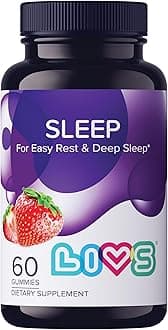 LIVS Sleep Gummies with Melatonin | Deep Sleep Supplement Vegan, Gluten-Free, Non-GMO Sleeping Gummies | Natural Calm & Relaxation Support | Strawberry Flavor 5mg Melatonin Per Dose 60 Ct