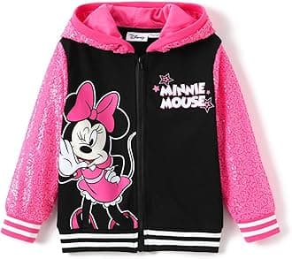 Disney Frozen Elsa Minnie Toddler Girls Hoodie Sequins Zip Jacket for School Birthday Trips Sweatshirt for Girls 3-6T
