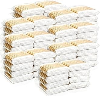 - 10000 Pcs Double Round Cotton Swabs with Wooden Sticks Bulk Cotton Buds Travel Size Ear Swabs for Ears Makeup Daily Cleaning Pet Care Arts Crafts