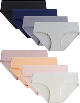 Teen Girls Knickers Solid Colour Underpants Pack of 8 Briefs