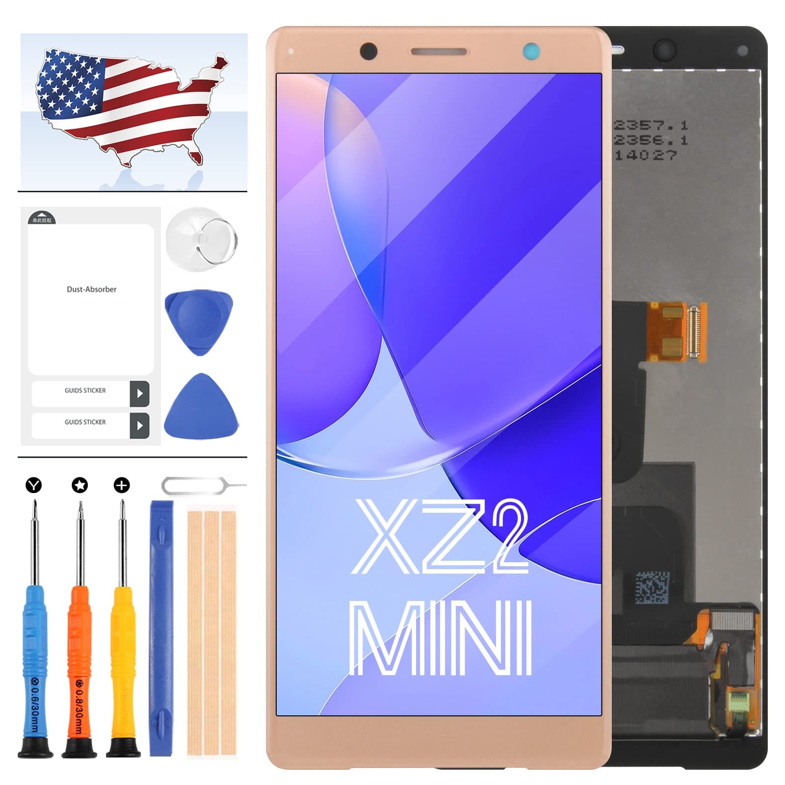 for Sony Xperia XZ2 Compact Screen Replacement 5.0" for Sony XZ2 Mini H8324 H8314 LCD Display Touch Screen Digitizer Assembly Matrix Sensor Glass Lens Kits with Free Tools (Pink no Frame)
