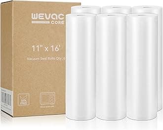 Wevac Vacuum Sealer Bags 11x16' Rolls 3 pack for Food Saver, Seal a Meal, Weston. Commercial Grade, BPA Free, Heavy Duty, Great for vac storage, Meal Prep or Sous Vide