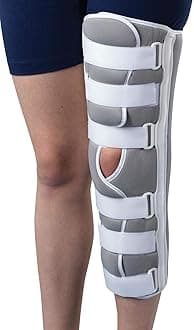 Knee Brace immobilizer adjustable- knee immobilizer brace support splint - knee support for injuries, post surgery(with adjustable velcro) (14 inches / 35 cms) (Large)