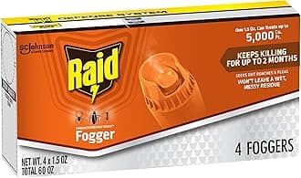 Concentrated Deep Reach Pest Killer & Roach Foggers, Kills Roaches, Ants, Crickets, and Other Insects, Kills Roaches for 2 Months, 1.5oz, 4 Count