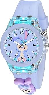 SWADESI STUFFCute Cartoon Wrist Watch Colorful Lights Rubber Band Analog Watch for Girls