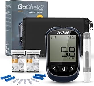 – Blood Glucose Monitor Meter Diabetes Test Kit with Hypo and Ketone Warning, Meal Marker, 500 Memories, Blood Sugar Tester with 50 Test Strips and 50 Lancets - in mmol/L