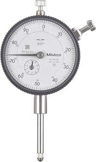 2416S Dial Indicator, 4-48 UNF Thread, 0.375 Stem Dia., Lug Back, White Dial, 0-100 Reading, 2.244 Dial Dia., 0-1 Range, 0.001 Graduation, -0.002 Accuracy.