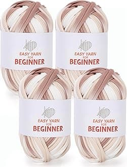 T-Shirt Yarn for Crocheting & Knitting - 4 PCS Chunky Thick Yarn for Bags, Blankets, Cushions, Slippers & Storage Baskets - 100g4 (3.5oz4) - DIY Handmade Knitting Gift