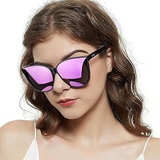 LVIOE Polarized Sunglasses for Women UV400 Protection Oversized Cat Eye Frame Retro Sunglasses for Driving Fishing Outdoor