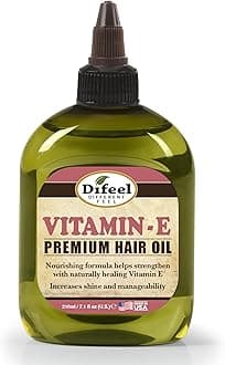 Organic Difeel Premium Natural Hair Oil - Vitamin E, Pure Herb Formula With Vitamins, For Thinning Hair, Rejuvenates & Revitalizes Hair & Scalp, Promotes Healthy Hair Growth 8 oz.