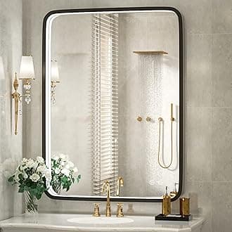 36x28 Inch LED Bathroom Mirror with Lights, Black Metal Frame 3-Color Wall Mounted Lighted Vanity Mirrors for Wall,Anti-Fog 3000K/4500K/6000K Dimmable Led Mirror,ETL Listed LED Driver