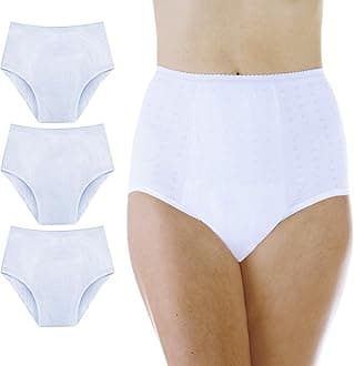 (3-Pack) Women's Maximum Absorbency Reusable Bladder Control Panties 600 ml White 4XL (Fits Hip: 52-55")