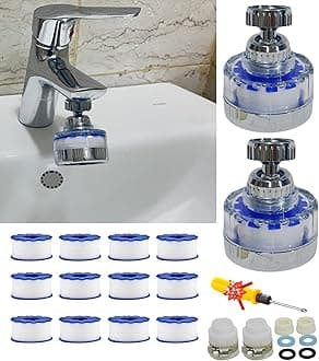 Sink Faucet Water Filter, Purifier Filter for Bathroom and Kitchen Sink, 360° Rotating Water Filter Faucet, Filtration Removes Rust, Chlorine, Fluoride, Heavy Metals, Hard Water from Home