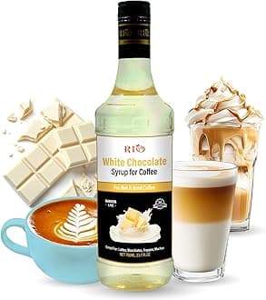 RIO White Chocolate Flavoring Coffee Syrup, Perfect for Hot or Iced Drinks & Desserts, Classic White Chocolate & Coffee Combo, Barista-Grade Flavor Syrups for Coffee Drinks at Home & Work - 700ml