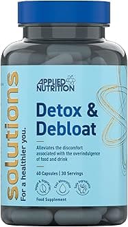 Applied Nutrition - Solutions - Detox & Debloat - Vegan Capsules with Activated Charcoal, Milk Thistle & Dandelion Root Extract – Reduces Bloating & Supports Liver Health (60 Capsules – 30 Servings)