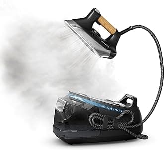 Iron, Ultimate Steam Pro Stainless Steel Soleplate Professional Steam Station for Clothes, 1800 Watts, 1.3L Removable Tank, Boiler Technology, Fast Heat Up, Black Clothes Iron, DG8668