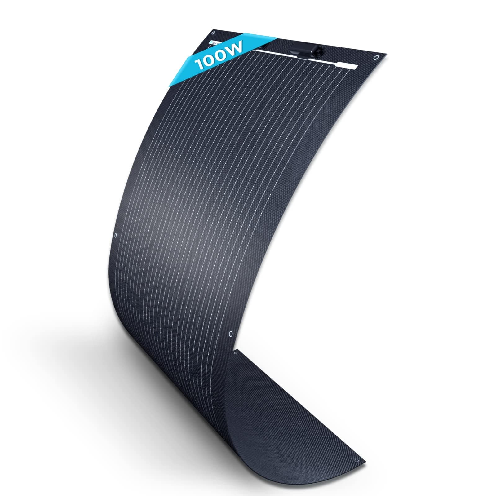 100W Solar Panel 12V, Flexible Solar Panel 100 Watt 22% High-Efficiency, 240° Ultra Lightweight Solar Panels for Marine RV Cabin Van Car Boat Camping Curve Surfaces, Black