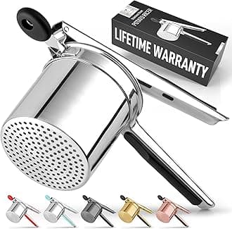 Zulay Kitchen Large 15oz Potato Ricer, Heavy Duty Stainless Steel Potato Masher and Ricer for Mashed Potatoes, Mashed Potato Masher & Potato Press Kitchen Gadget for Perfect Mashed Potatoes