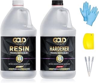 Epoxy Resin 1 Gallon for Arts, Crafts, Casting Coating - Crystal Clear, Self Leveling, Non-Toxic, No BPA (0.5 Gal Resin + 0.5 Gal Hardener) (3.78L)