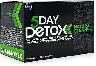 Omni 5 Day Detox Cleanse - Premium Natural Body Detox Supplement, 40 Capsules for Toxin Removal, Total Body Purge, Supports Healthy Liver, Kidneys, Urinary Tract, & Digestive System