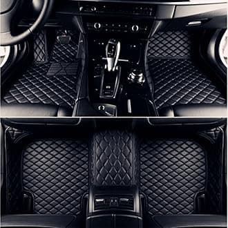 Custom Making Car Floor Mats for Mercedes-Benz G,GL,GLA,GLB,GLC,GLE,GLK,GLS,M,ML 2000-2023 Non-Slip Leather Floor Liners (Black+Black)