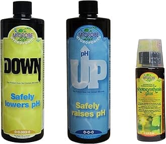 pH Control Kit with pH Up and Down for Stability, 16 oz Bottles, 4 oz Sample of Premium Liquid Nutrients