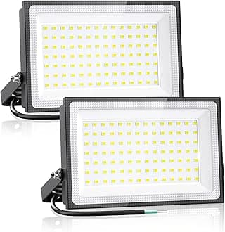 120W LED Flood Light Outdoor, 12000LM Security Lights, IP66 Waterproof Outdoor LED Lights, 6500K Daylight White Floodlight for Garage Yard Garden Stadium Playground Arena(2 Pack)