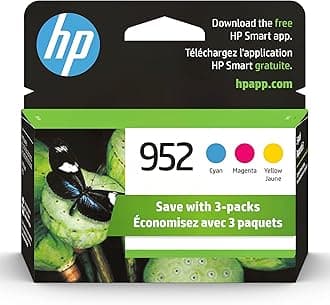 HP 952 Cyan, Magenta, Yellow Ink Cartridges (3-Pack) | Works with Printer Series: OfficeJet 8702, OfficeJet Pro 7720, 7740, 8210, 8710, 8720, 8730, 8740 | Eligible for Instant Ink | N9K27AN