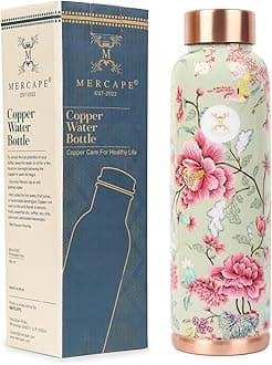 Copper Water Bottle Joint Less with Leak Proof Technology - Copper Bottle for Home, Office, Yoga & Travel Water Bottle, 1 Liter (Style-02)