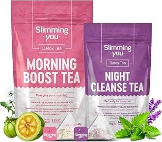 TAOISTEA 14 Day Detox Tea for Weight Loss, Body Cleanse, Metabolism Boost - Morning Boost and Night Cleanse Teas