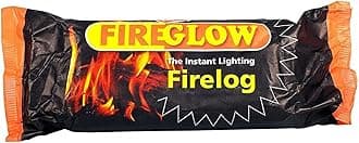 FIREGLOW 30 Instant Lighting Firelogs, SOLID FIRE FUEL, Wax and Sawdust, Unflavored, Fireplace Fuel, Firelog, Block