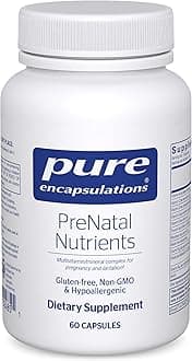 Pure Encapsulations PreNatal Nutrients - for Pregnancy & Lactation - Aids Energy & DNA Development* - with Folate, Choline & Iron - Gluten Free & Non-GMO - 60 Capsules