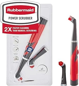Rubbermaid Reveal Power Scrubber with Multi-Purpose & Grout Head, Cordless Electric Battery Powered Scrub Brush, Water Resistant, for Home/Kitchen/Bathroom/Grout/Tile/Shower/Tub