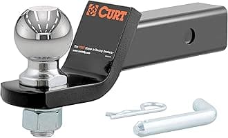 Curt 45041 Trailer Hitch Mount With 2-5/16-Inch Ball & Pin, Fits 2-Inch Receiver, 7,500 Lbs, 2-In Drop, 45041