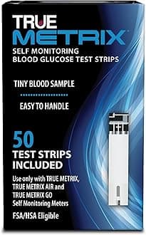 Self Monitoring Blood Glucose Test Strips, TRUE METRIX Family of Self Monitoring Blood Glucose Meters, 50 Count