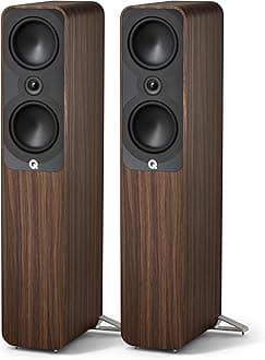 Q ACOUSTICS 5050 Floorstanding Speakers Santos Rosewood – 2 x 6 Mid/Bass Drivers, 1" Tweeter - TV Speakers for Surround Sound System - Vinyl Record Player Speakers Hifi, Gaming PC Speakers