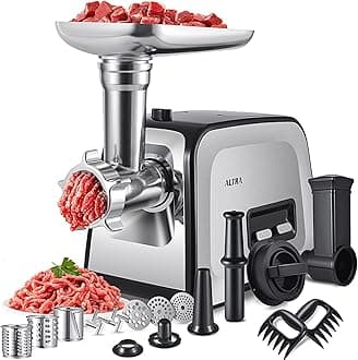 Meat Grinder, Sausage Stuffer, [2800W Max] Electric Meat Mincer with Stainless Steel Blades & 3 Grinding Plates,Sausage Maker & Kubbe Kit for Home Kitchen & Commercial Using