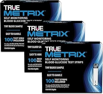 TRUE METRIX Self Monitoring Blood Glucose Test Strips, TRUE METRIX Family of Self Monitoring Blood Glucose Meters, Value Pack, 300 Count (3, 100-Count Boxes)
