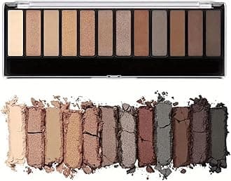 12 Colors Eyeshadow Palette – Neutral Warm Tone Matte & Glitter Eye Makeup Palette, High Pigment Waterproof Eyeshadow Kit for Women – Blendable Natural Brown, Nude, Rose Gold Shimmer Makeup 01#