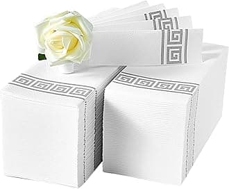 LITOPAK 100 Pack Paper Hand Towels for Bathroom, Guest Towels Disposable, and Paper Napkins Disposable for the Bathroom, Kitchen, Wedding, Party, and Dinner(Silver)