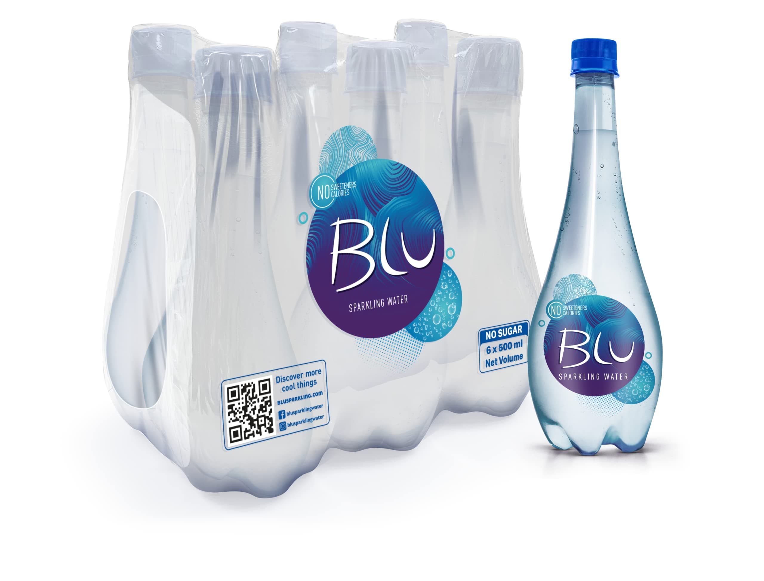Blu Sparkling Water, 6 x 500 ml