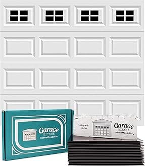 Magnetic Garage Door Windows | Fits 1 Car Garage | Strong & Glossy Real Look | Decorative Black Window Decals | Magnets Hardware Set | Faux Kit | Perfect Decoration & Easy Installation Home Upgrade