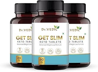 Dr Vedic Keto Tablets | Natural Ingredients with Garcinia, Green Tea, Coleus & More | (60 Tablets) (Pack Of 3)
