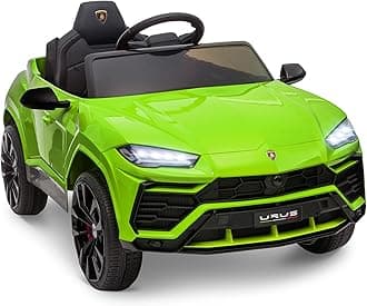 ENYOPRO 12V Licensed Lamborghini Urus Ride On Car, Electric SUV Car Power Wheel Toy w/Parent Remote Control, Music Player, FM Radio, LED Headlights, Soft Start, 2.5MPH Max Speed for Kids (Green)